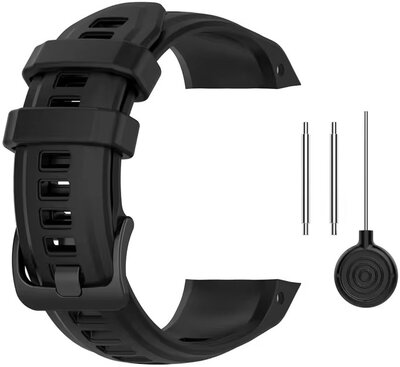 Correa para Garmin Instinct 2S, silicona, negra, hebilla negra