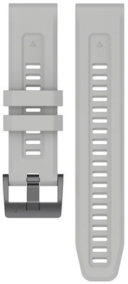 Correa QuickFit 26 mm, silicona, gris claro, hebilla negra (Garmin Fenix 7X/6X/5X, Tactix, etc.)