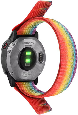 Lanyard 26mm, nylon, arco iris (Garmin Fenix 7X/6X/5X etc.)
