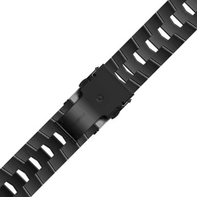 brazalete de acero inoxidable Ricardo 22mm (para Garmin Fenix 8/7/6 (47mm), Epix 2 etc.), negro V2, QuickFit