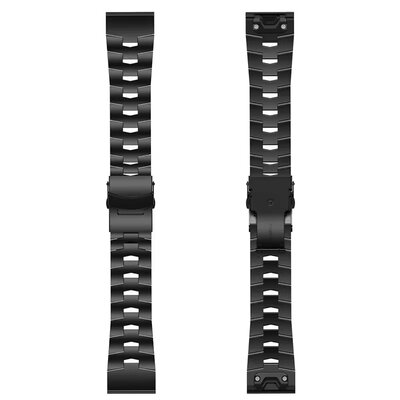 brazalete de acero inoxidable Ricardo 22mm (para Garmin Fenix 8/7/6 (47mm), Epix 2 etc.), negro V2, QuickFit