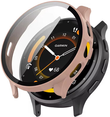 Cubierta protectora con cristal para Garmin Venu 3S, rosa