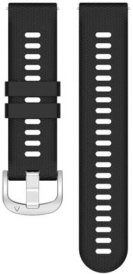 Correa de liberación rápida 18mm, silicona, negra, hebilla plateada (Garmin Venu 2S, Vívoactive 4S, Forerunner 265S, Venu 3S, etc.)