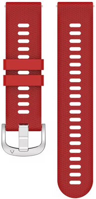 Correa de liberación rápida 18mm, silicona, roja, hebilla plateada (Garmin Venu 2S, Vívoactive 4S, Forerunner 265S, Venu 3S, etc.)