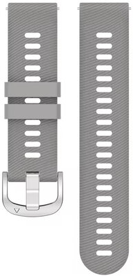 Correa de liberación rápida 18 mm, silicona, gris claro, hebilla plateada (Garmin Venu 2S, Vívoactive 4S, Forerunner 265S, Venu 3S, etc.)