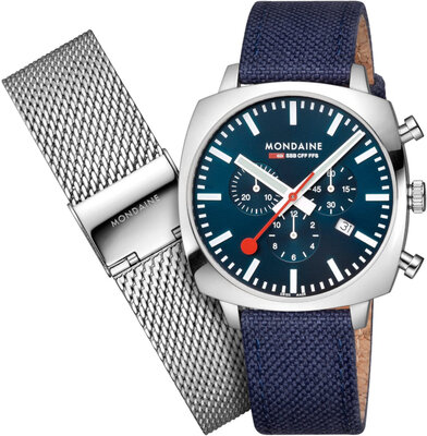 Mondaine Grand Cushion Quartz MSL.41440.LD.SET (+ tirador metálico de repuesto)