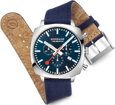 Mondaine Grand Cushion Quartz MSL.41440.LD.SET (+ correa de repuesto)