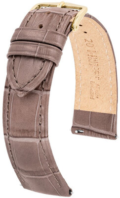 Correa de piel gris-marrón Hirsch Duke M 01028137-1 (teletina)