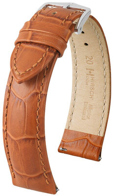 Correa de piel Hirsch Duke S 01028375-1, marrón, piel de becerro, longitud acortada