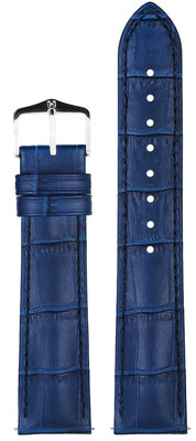 Correa de cuero Hirsch Duke S 01028380-2, azul, piel de ternero, longitud S, Quick Release