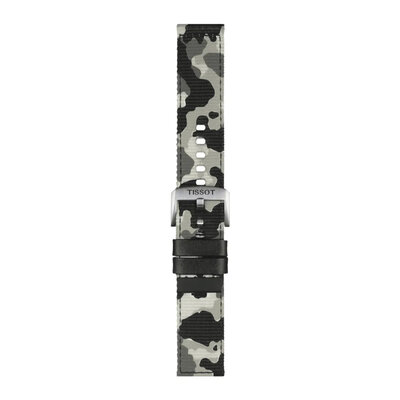 correa textil Tissot T852.046.771 22mm, gris/camuflaje, Quick Release