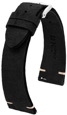 Correa de piel Hirsch Serro L 05564050-2, negra, piel de antílope, Edición limitada