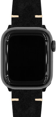 correa de cuero Hirsch Serro L 05564050-2, negro, ante, Limited Edition, longitud L, Quick Release