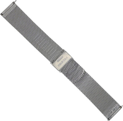 brazalete de acero inoxidable Orient UM00P112J0 21mm (para modelos RA-AC00 Bambino Version 6), de malla milanesa, plateado