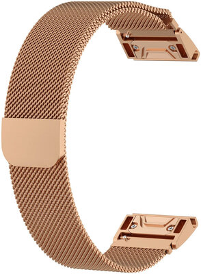 Pulsera de acero Ricardo 20 mm (para Garmin Fenix 7S, Epix 2, 42mm, etc.), oro rosa, QuickFit