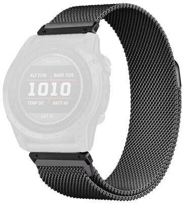 Pulsera de acero Ricardo 20mm (pro Garmin Fenix 8/7S/6S (43mm), aj.), negro, QuickFit