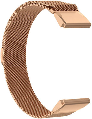 brazalete de acero inoxidable Ricardo 20mm (para Garmin Fenix 8/7S/6S (43mm), etc.), rosa dorado, de malla milanesa, QuickFit