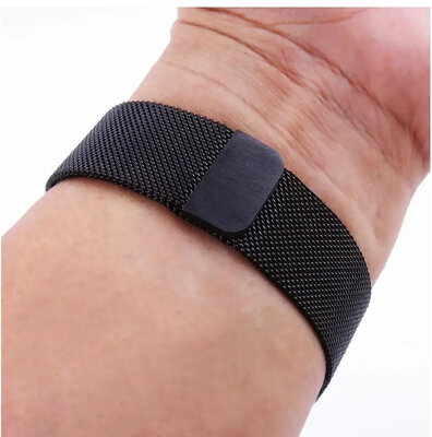 brazalete de acero inoxidable Ricardo 22mm (para Garmin Fenix 8/7/6 (47mm), Epix 2 etc.), negro, de malla milanesa, QuickFit
