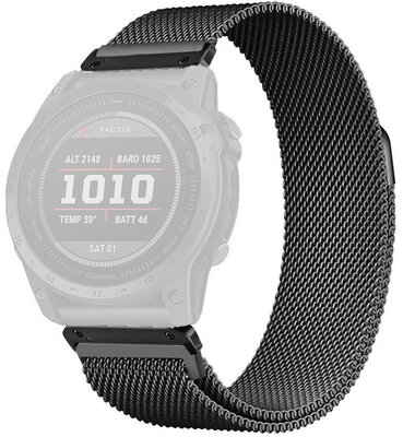 Pulsera de acero Ricardo 22mm (pro Garmin Fenix 8/7/6 (47mm), Epix 2 aj.), negro, QuickFit