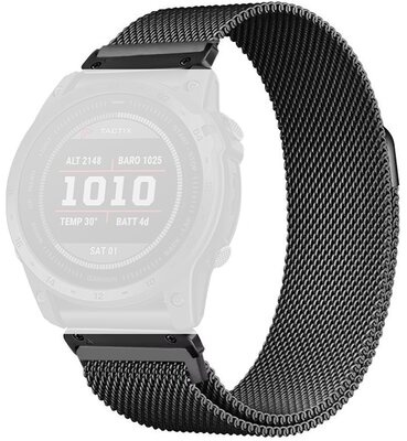 Pulsera de acero Ricardo 22mm (pro Garmin Fenix 8/7/6 (47mm), Epix 2 aj.), negro, QuickFit