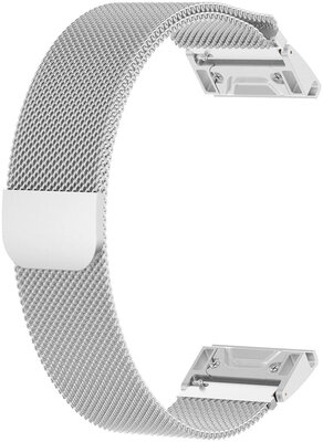 Pulsera de acero Ricardo 26 mm (para Garmin Fenix 7X/6X/5X, Tactix, etc.), plateado, QuickFit