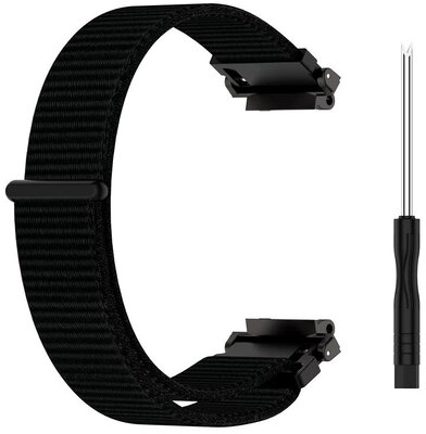 Correa de nailon Ricardo (para Amazfit T-Rex 2), negra, + accesorios de repuesto