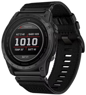 Correa textil Ricardo 22mm (para Garmin Fenix 8/7/6 (47mm), Epix 2 etc.), negra, QuickFit