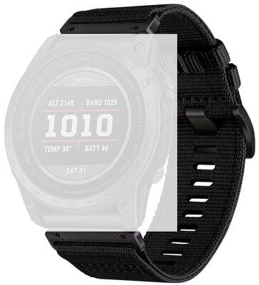 Correa textil Ricardo 22mm (pro Garmin Fenix 8/7/6 (47mm), Epix 2 aj.), negro, QuickFit