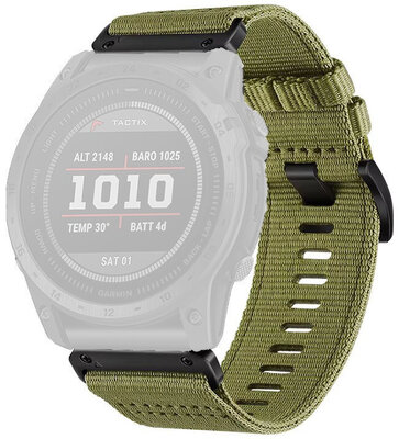 Correa textil Ricardo 22mm (pro Garmin Fenix 8/7/6 (47mm), Epix 2 aj.), verde, QuickFit