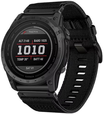 Correa textil Ricardo 26mm (para Garmin Fenix 8/7X/6X (51mm), Tactix etc.), negra, QuickFit