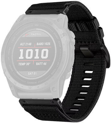 Correa textil Ricardo 26mm (pro Garmin Fenix 8/7X/6X (51mm), Tactix aj.), negro, QuickFit