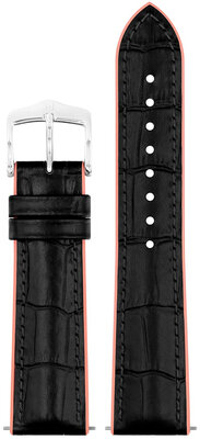 correa de cuero Hirsch Andy M 0922328150-2, negro, piel de ternera/caucho natural, longitud M, Quick Release