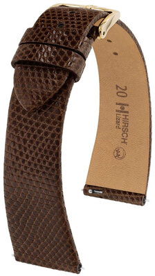 Correa de piel Hirsch Lizard L 01866010-1, marrón, piel de lagarto