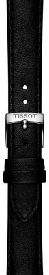 Correa de piel Tissot T852.050.317 16mm, negra, ecopiel