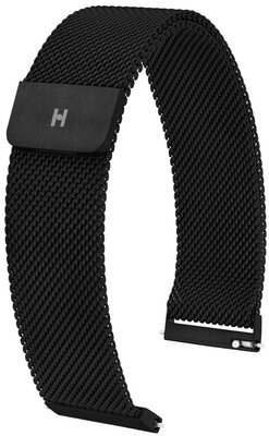 Pulsera de acero Hirsch Milanaise L 30161450-5, negra, magnética