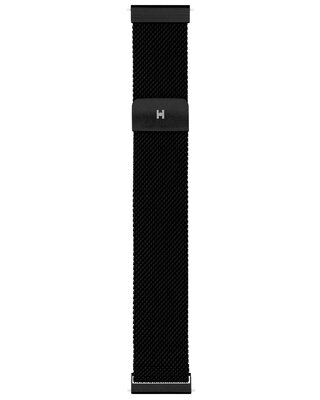Brazalete de acero inoxidable Hirsch Milanaise L 30161450-5, negro, magnético, longitud L, Quick Release