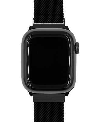 Brazalete de acero inoxidable Hirsch Milanaise L 30161450-5, negro, magnético, longitud L, Quick Release