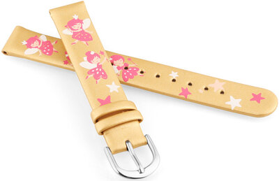 Correa de piel JVD RJ7223.3 14mm, oro, niños