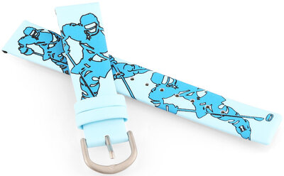 Correa de piel JVD RJ7202.2 18mm, azul, niños