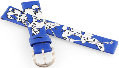 Correa de piel JVD RJ7221.1 18mm, azul, niños