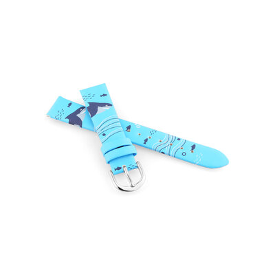 Correa de piel JVD RJ7224.3 16mm, azul, niños