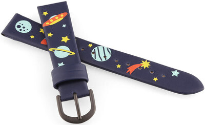 Correa de piel JVD RJ7225.1 16mm, azul, niños