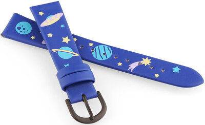 Correa de piel JVD RJ7225.2 16mm, azul, niños