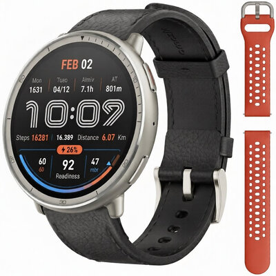 Amazfit Active 2 Premium (Round) Black Leather (+ correa de repuesto)