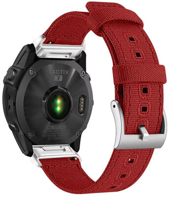 Ricardo Nylon Correa 22mm (para Garmin Fenix 8/7/6 (47mm), Epix 2 etc.), rojo, QuickFit