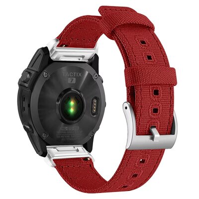 Ricardo Nylon Correa 26mm (para Garmin Fenix 8/7X/6X (51mm), Tactix etc.), rojo, QuickFit