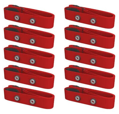 Polar set de 10 correas pectorales sin sensor, rojo, talla M-XXL