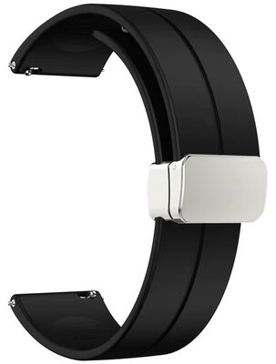 Correa de silicona Ricardo 20mm (para Amazfit Active 2), negra V1, cierre rápido