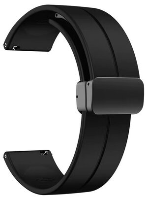 Correa de silicona Ricardo 20mm (para Amazfit Active 2), negra V2, cierre rápido
