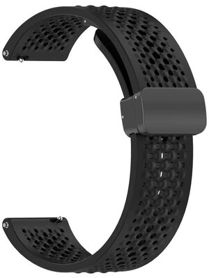 Correa de silicona Ricardo 22mm (para Xiaomi), negra V2, cierre rápido
